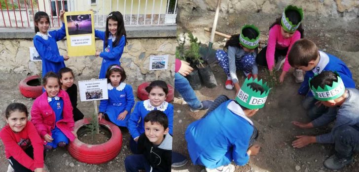 KAHRAMAN ŞEHİTLERİMİZ İÇİN FİDAN DİKTİLER