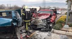 DENİZLİ’DE ZİNCİRLEME KAZA: 2 YARALI