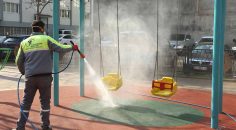 MERKEZEFENDİ’DE ÇOCUK OYUN ALANLARI DEZENFEKTE EDİLİYOR