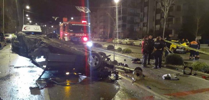 DENİZLİ’DE KAZA: 1 ÖLÜ, 3 YARALI