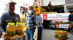 BÜYÜKŞEHİR’DEN ÇİFTÇİYE 30 BİN LİTRE ELMA SİRKESİ