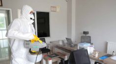 İŞYERLERİ DEZENFEKTE EDİLİYOR