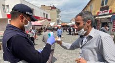 BULDAN’DA ESNAFA MASKE DAĞITILDI