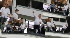 ALİ ÇETİN MİSAFİR HOCAYA SU ŞİŞESİ FIRLATTI!