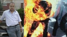 BARIŞMAK İÇİN GİTTİĞİ EŞİNİ İKNA EDEMEYİNCE KENDİNİ YAKTI