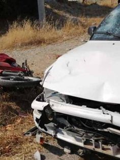 OTOMOBİL İLE MOTOSİKLET ÇARPIŞTI: 1 ÖLÜ, 1 YARALI