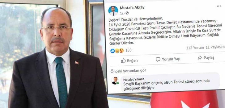 COVİD-19 TESTİ POZİTİF ÇIKAN BELEDİYE BAŞKANI KARANTİNAYA ALINDI