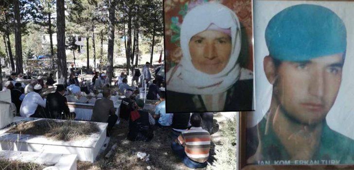 ŞEHİT ANNESİ OĞLUNUN YANINDA TOPRAĞA VERİLDİ