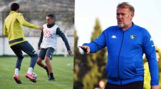DENİZLİSPOR SAHAYA İNDİ
