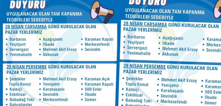 MERKEZEFENDİ’DE PAZAR YERLERİNİN GÜNÜ DEĞİŞTİ