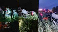 OTOMOBİL TARLAYA UÇTU, 2 UKRAYNALI ÖLDÜ