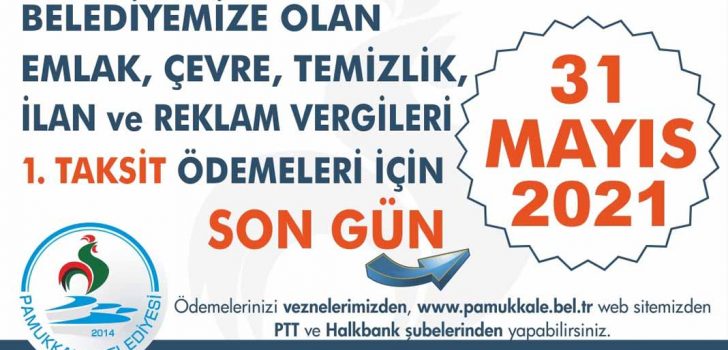 VERGİ ÖDEMELERİNDE SON GÜN 31 MAYIS