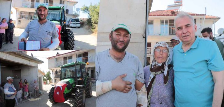 FEDAKAR ÇİFTÇİ YENİ TRAKTÖRÜNE KAVUŞTU