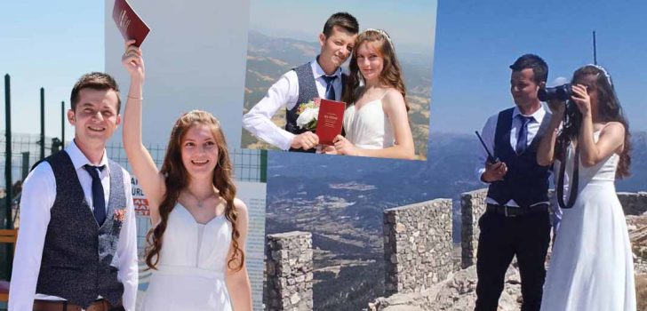 DOĞA DOSTU ÇİFT DAĞIN ZİRVESİNDE NİKAH KIYDI