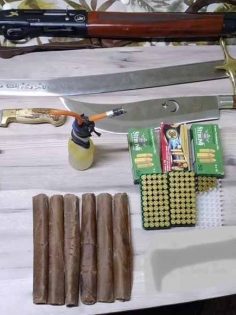 RUHSATSIZ SİLAH İÇİN GİTTİLER DİNAMİT BULDULAR