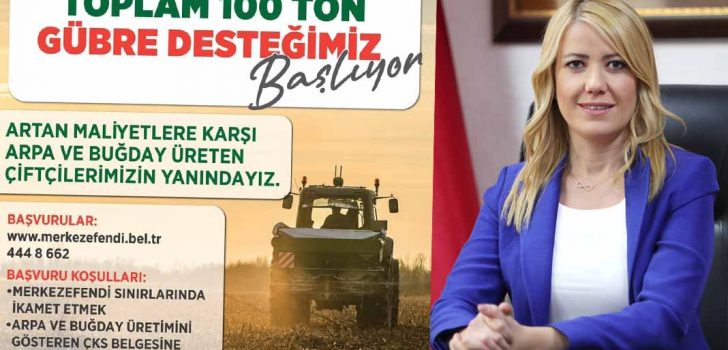MERKEZEFENDİ’DEN ÜRETİCİLERE 100 TON GÜBRE DESTEĞİ