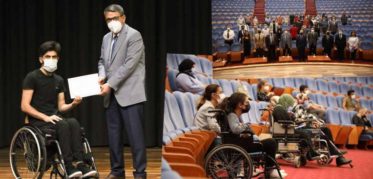 REKTÖR KUTLUHAN, ENGELLİ ÖĞRENCİLERLE BİR ARAYA GELDİ