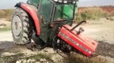 HEMZEMİN GEÇİTTE TRAKTÖRE TREN ÇARPTI