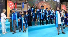 TORUNU İLE BİRLİKTE DİPLOMASINI ALDI