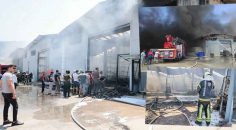 LOJİSTİK DEPOSUNDAKİ YANGIN KISA SÜREDE SÖNDÜRÜLDÜ