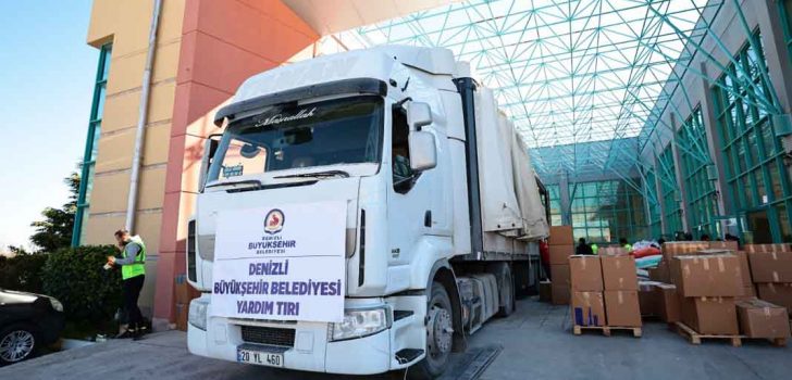 BÜYÜKŞEHİR’DEN DEPREM BÖLGESİNE 35 TIR