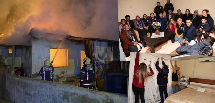 YANGININ YARALARINI BÜYÜKŞEHİR SARDI