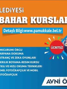 PAMUKKALE BELEDİYESİ İLKBAHAR DÖNEMİ KURS KAYITLARI BAŞLADI