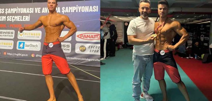 DENİZLİLİ GENÇ VÜCUT GELİŞTİRMEDE TÜRKİYE ŞAMPİYONU