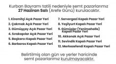 MERKEZEFENDİ’DE SEMT PAZARLARI AREFE GÜNÜ KURULACAK