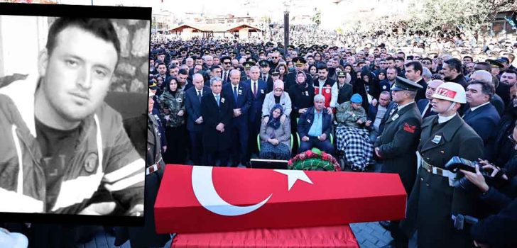 DENİZLİ, ŞEHİDİNİ UĞURLADI