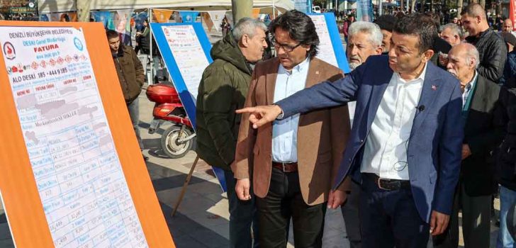 BÜYÜKŞEHİR BELEDİYESİNİN ÖNÜNDE FAHİŞ SU FATURASI SERGİSİ