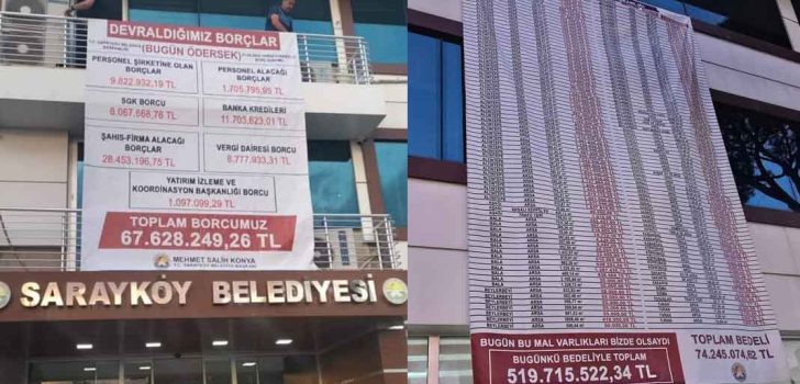 SARAYKÖY’DE BORÇ 67,6 MİLYON