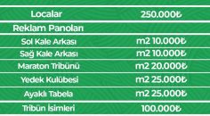 HOROZ’DA LOCA VE REKLAM FİYATLARI BELLİ OLDU