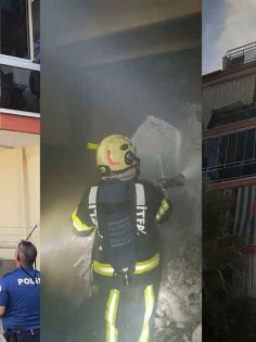 YANGINDA MAHSUR KALANLARI İTFAİYE KURTARDI