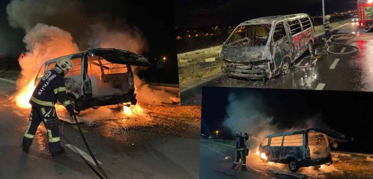 SEYİR HALİNDE YANAN ARAÇ HURDAYA DÖNDÜ