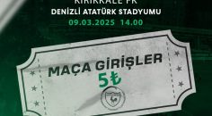 DENİZLİSPOR-KIRIKKALE MAÇININ BİLET FİYATLARI SUDAN UCUZ