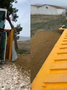 HAFRİYAT KAMYONU DEVRİLDİ: 1 YARALI