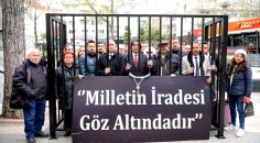 CHP ÖNÜNDE TEMSİLİ KODES KURUP NÖBETE BAŞLADILAR