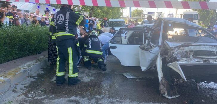 DENİZLİ’DE KAZA: 1 ÖLÜ 4 YARALI