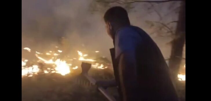 HONAZ’DA ORMANA DÜŞEN YILDIRIM YANGIN ÇIKARDI