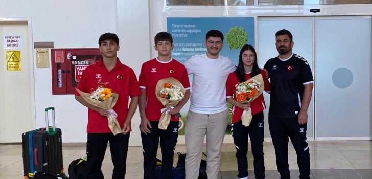 TAŞÇI, ÇARDAK HAVAALANI’NDA ÇİÇEKLERLE KARŞILANDI