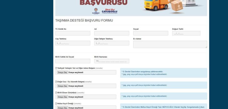 TAŞINMA YARDIMI MÜRACAATLARI BAŞLADI