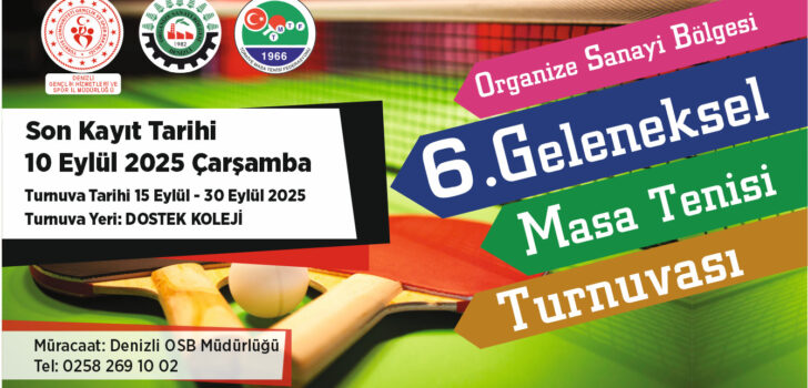 OSB’DE 6. GELENEKSEL MASA TENİSİ TURNUVASI BAŞLIYOR