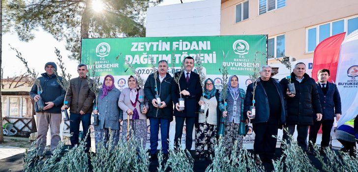 ÜRETİCİYE 100 BİN ZEYTİN FİDANI DESTEĞİ