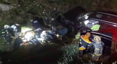 OTOMOBİL UÇURUMDAN DÜŞTÜ