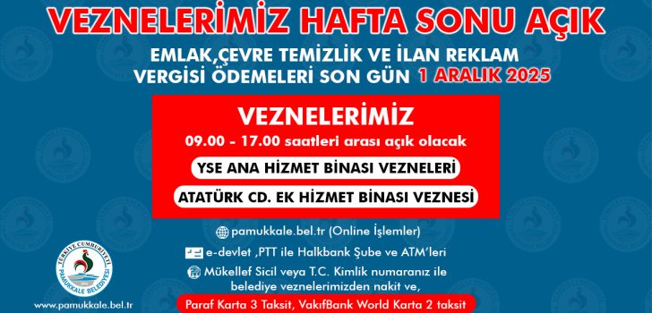 PAMUKKALE BELEDİYESİNDEN ÖNEMLİ VERGİ UYARISI