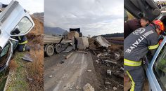 OTOMOBİL, MERMER YÜKLÜ TIRA ÇARPTI: 1 ÖLÜ