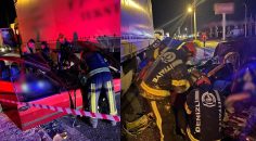 OTOMOBİL, TIRA ÇARPTI: 1 ÖLÜ